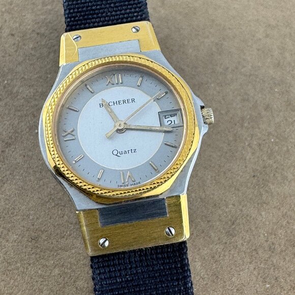 Vintage 1990's Bucherer Ladies 2 Tone Gold and Silver Dress Quartz Watch - Picture 10 of 11